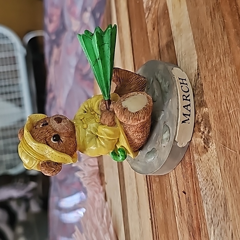 Vintage, First edition, March Teddy wearing raincoat.